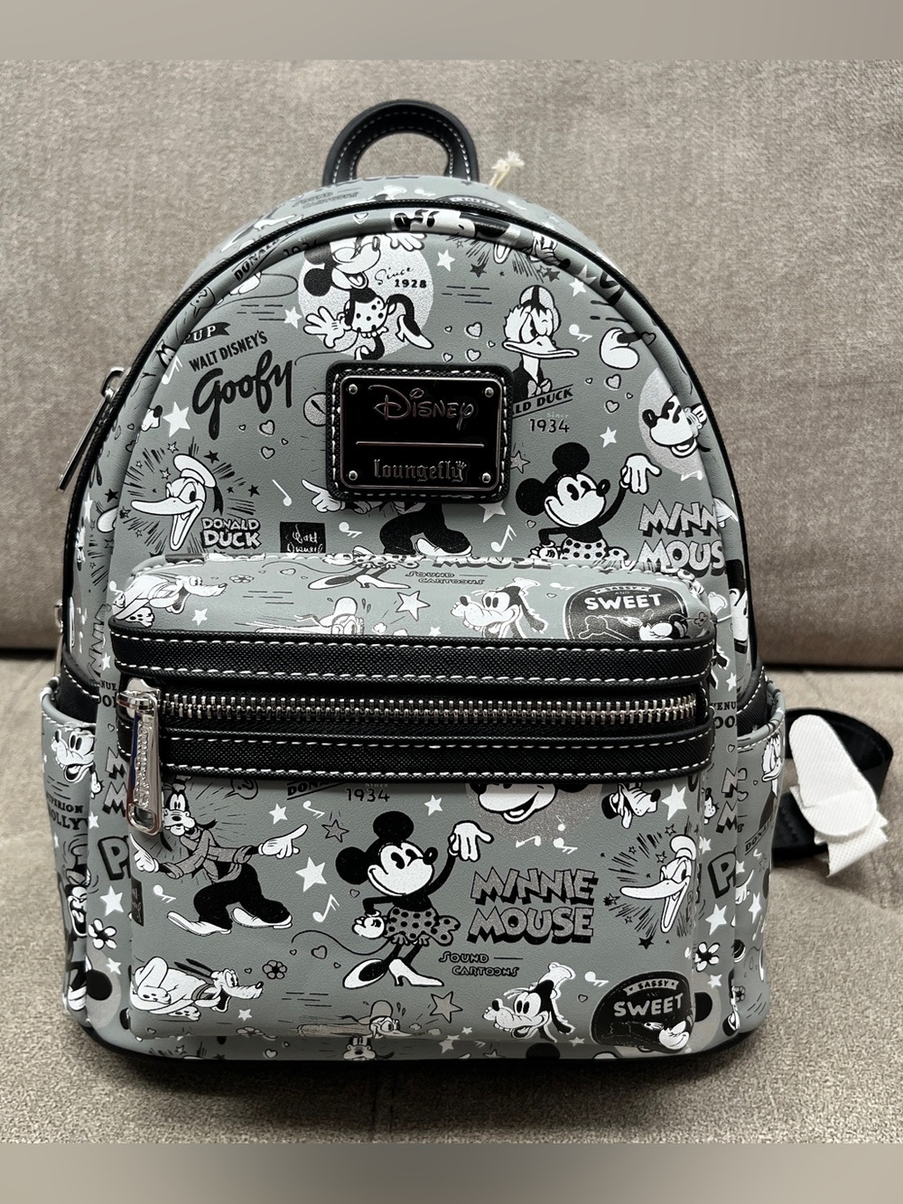 ODisney Loungefly Disney100 Black White Vault Amazon Exclusive Mini Backpack NWT